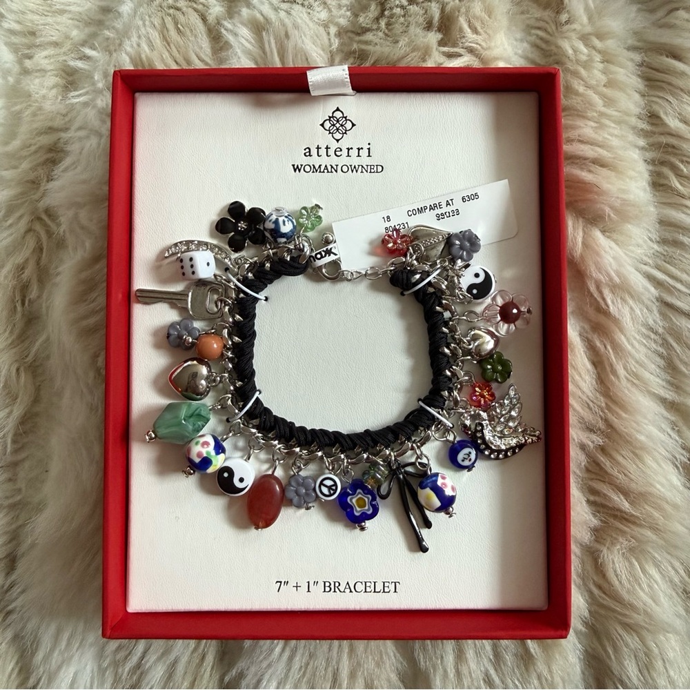 *NEW VIRAL* TJ Maxx Charm Bracelet Beaded 2025 TikTok - Silver Black